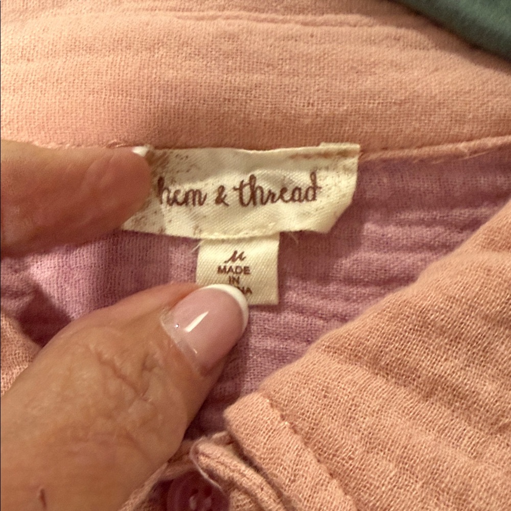 Pink Button-Up Shirt Hem & Thread - Picture 3 of 7